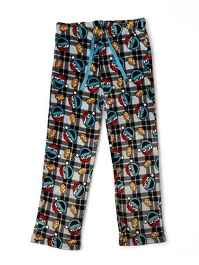 Sesame Street Blue Cookie Monster Plaid Pajama Pants (Size M)